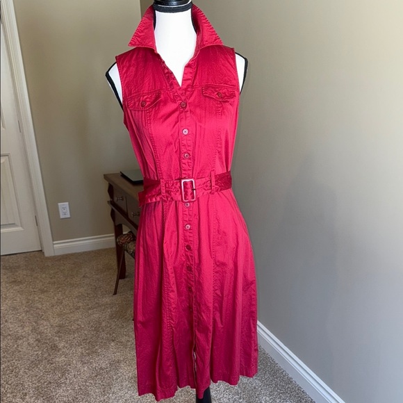 Reitmans Red Sleeveless A-Line Midi Dress - Picture 1 of 11